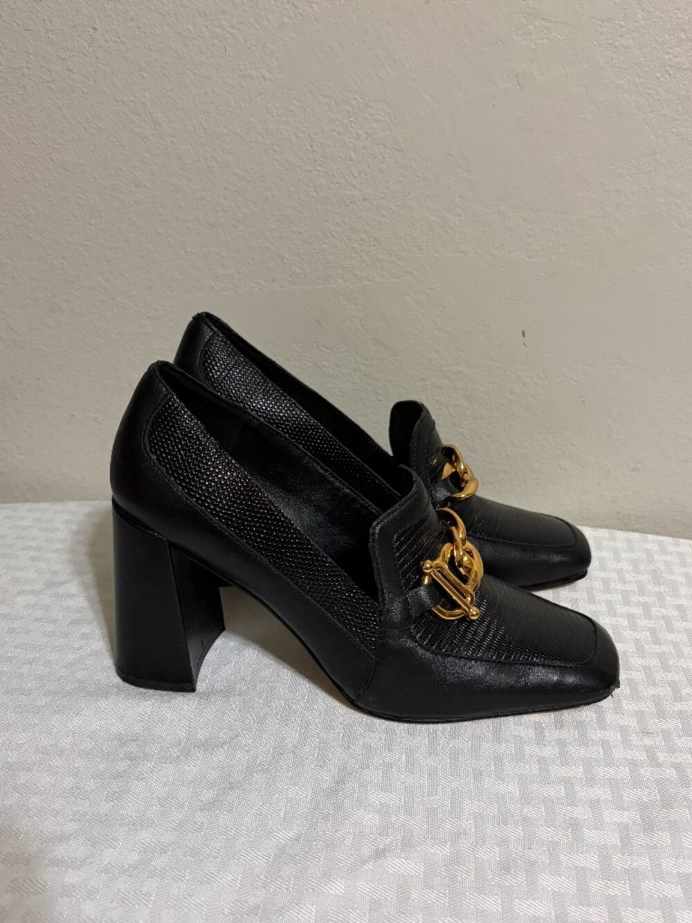Gibson Latimer Leather Block Heel Pumps Size 7.5